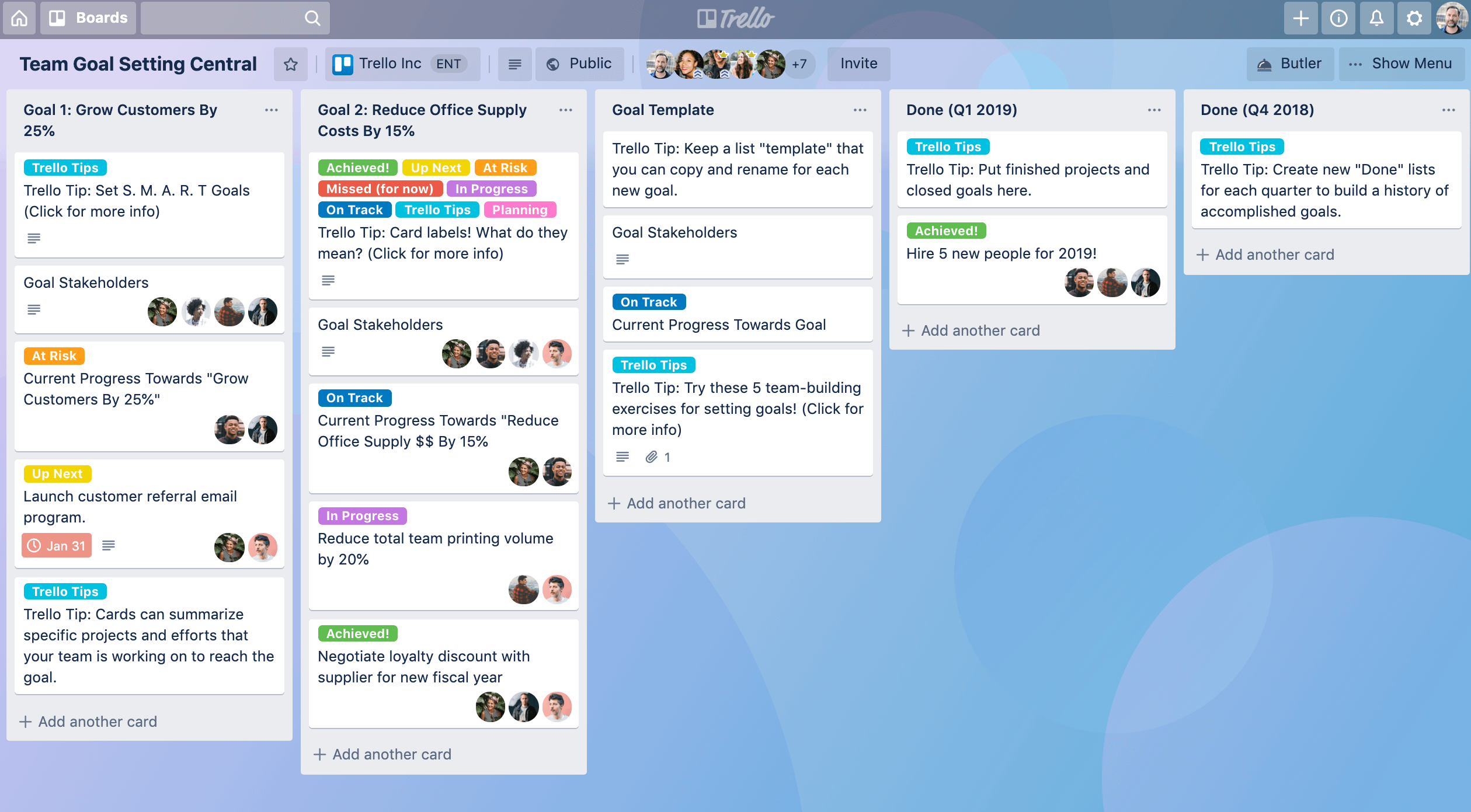 Trello kanban board integration